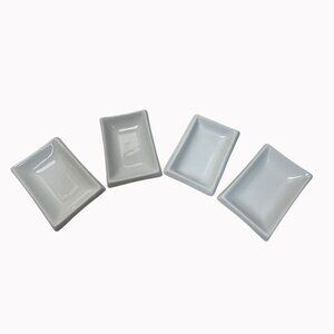 Set‎ Of 3 Pier 1 China White Porcelain Rectangular Sushi Dishes +1 Non authentic